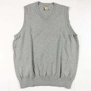 L.L. Bean Vintage Cashmere Blend Gray V-Neck Sweater Vest XL